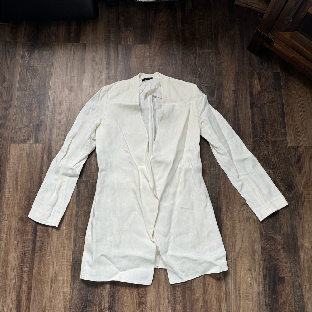 Theory White Linen Blazer